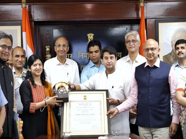 The award was given away by Minister for Civil Aviation Jyotiraditya M Scindia to the UDAN team. 