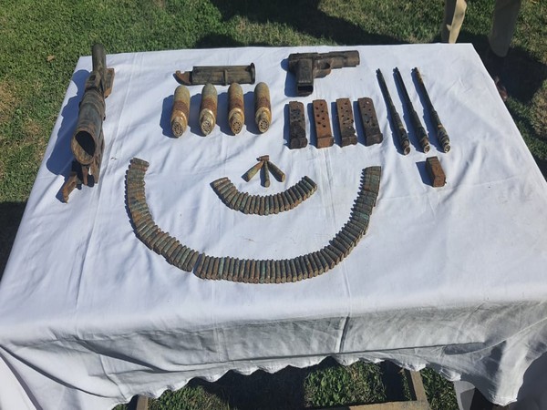 Arms and ammunition recovered by the J-K Police. (Photo/ANI)