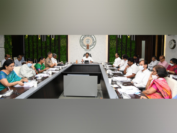 Andhra Pradesh Chief Minister YS Jaganmohan Reddy on Wednesday interacted with collectors via video conferencing (Photo/ANI)