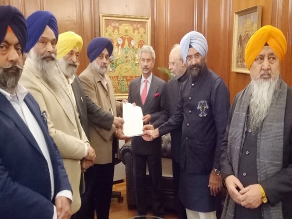 SAD delegation met Union External Affairs Minister Dr S Jaishankar in New Delhi on Monday. Photo/ANI