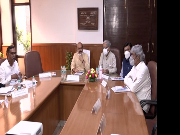 Visual of meeting chaired by Karnataka Chief Minister Basavaraj Bommai (Photo/ANI)
