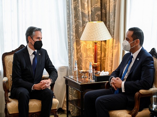 US Secretary of State Antony Blinken with Qatari Minister of Foreign Affairs Mohammed bin Abdulrahman Al Thani. (Photo Credit - Reuters)