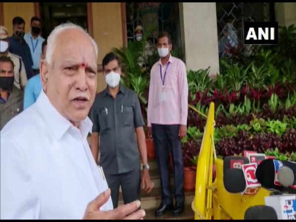 Karnataka Chief Minister BS Yediyurappa talking to media in Bengaluru on Tuesday. (Photo/ANI)