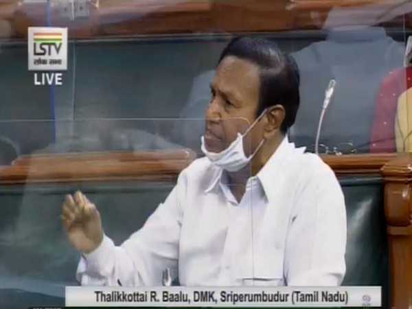 DMK MP TR Baalu while adressing his concerns in Lok Sabha. (Photo/ANI)