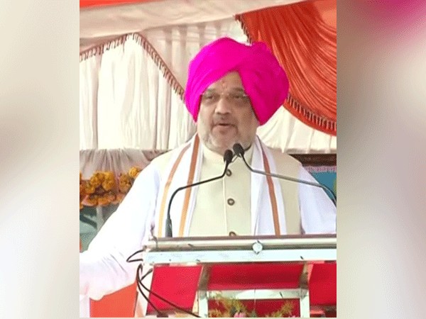 Union Home Minister Amit Shag addressing a public rally in Beed on Tuesday 