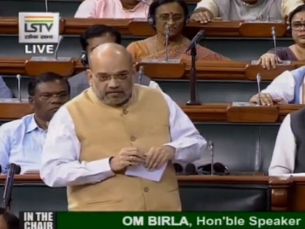 Union Home Minister Amit Shah speaking in Lok Sabha on Monday (pic courtesy-LSTV)