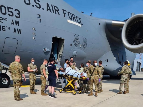 An Afghan woman gave birth aboard a U.S. evacuation flight upon landing at the Ramstein Air Base in Germany on Saturday. (Photo Credit:  Air Mobility Command twitter)