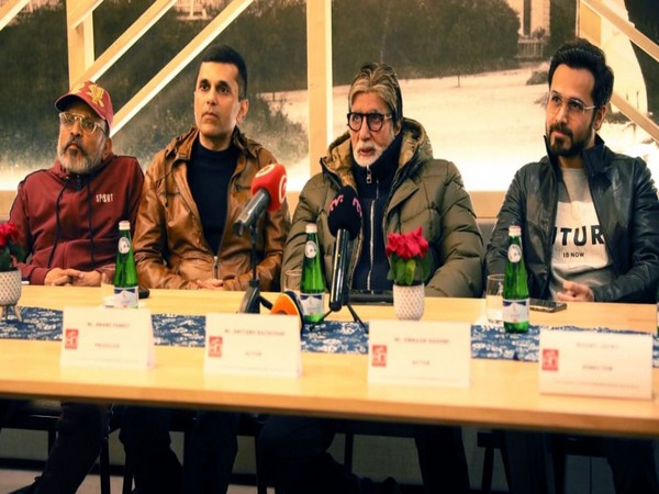 Amitabh Bachchan, Emraan Hashmi and others during a press conference in Slovakia (Image Courtesy: Instagram)