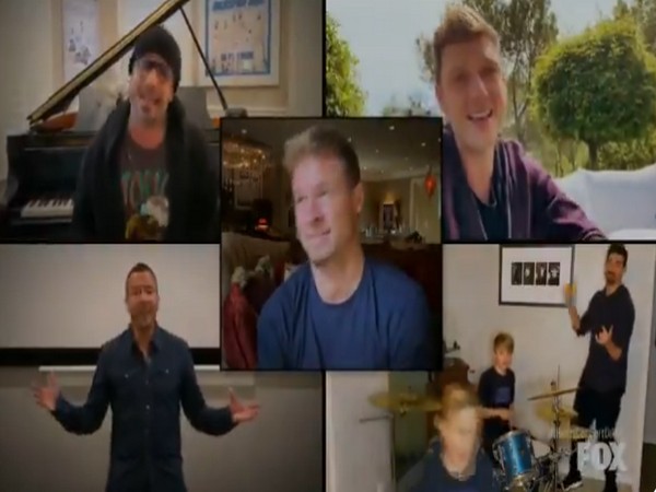 A still from the performance via video chat by the Backstreet Boys (Image courtesy: Twitter)