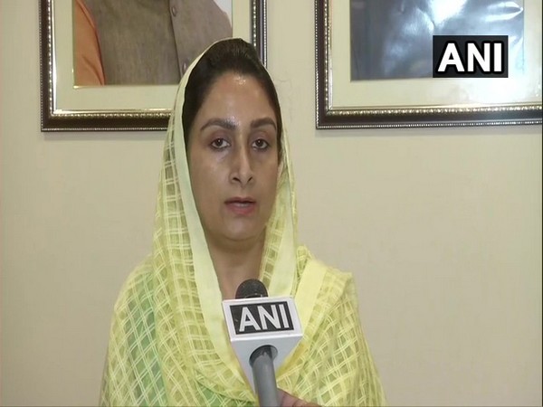 Union Minister Harsimrat Kaur Badal talking to ANI in New Delhi on Monday