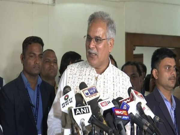 Chief Minister Bhupesh Baghel speaking to reporters in Raipur on Tuesday. Photo/ANI