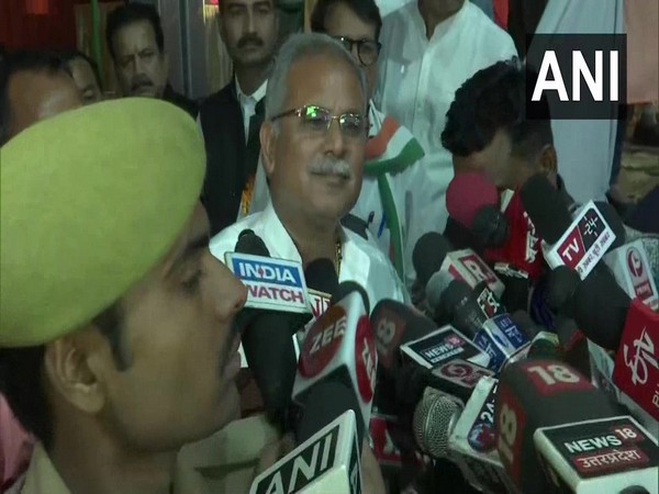 Chief Minister Bhupesh Baghel speaking to reporters in Raipur on Tuesday.