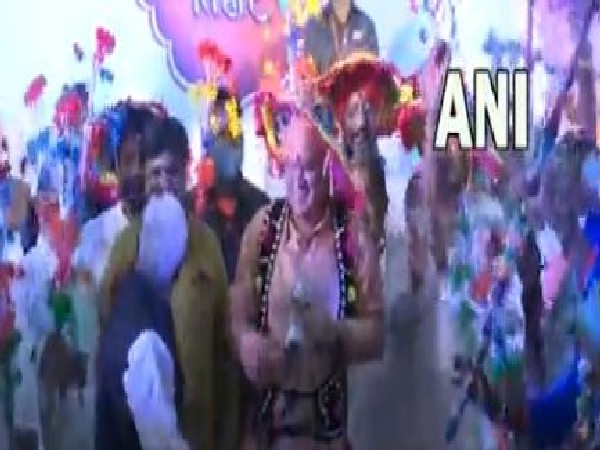 Chhattisgarh Chief Minister Bhupesh Baghel in Raipur celebrating Govardhan Puja (Photo/ANI)