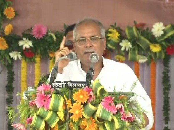 Chhattisgarh Chief Minister Bhupesh Baghel speaking in Bilaspur on Saturday.