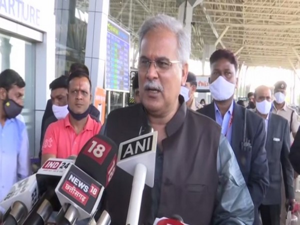 Chhattisgarh Chief Minister Bhupesh Bagel speaking to media on Monday. 