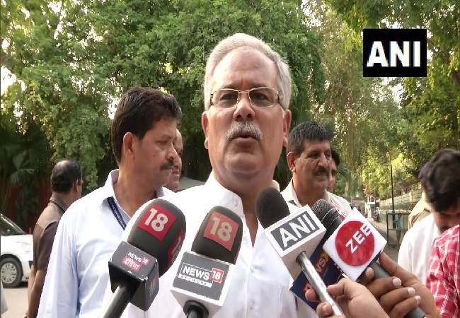 Chhattisgarh Chief Minister and Congress leader Bhupesh Baghel speaking to media in Delhi on June 20. 