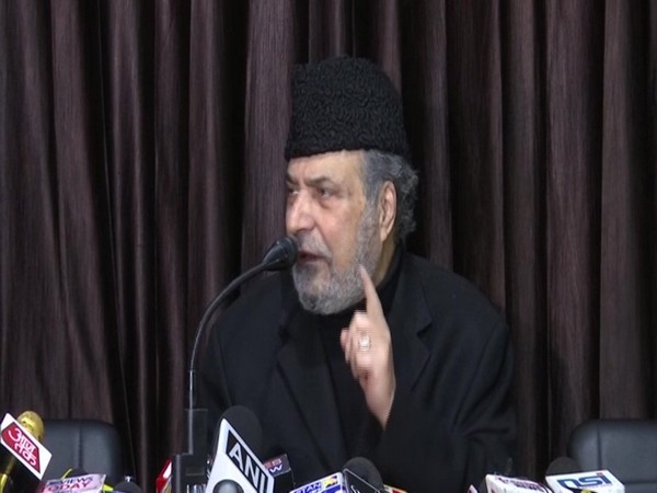 Muzaffar Hussain Baig addressing a press conference in Jammu on Thursday. Photo/ANI