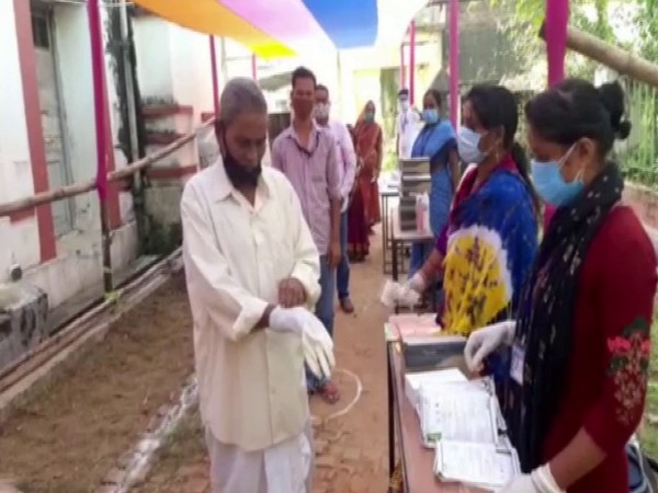 Visual from a polling booth in Balasore on Tuesday. (Photo/ANI)