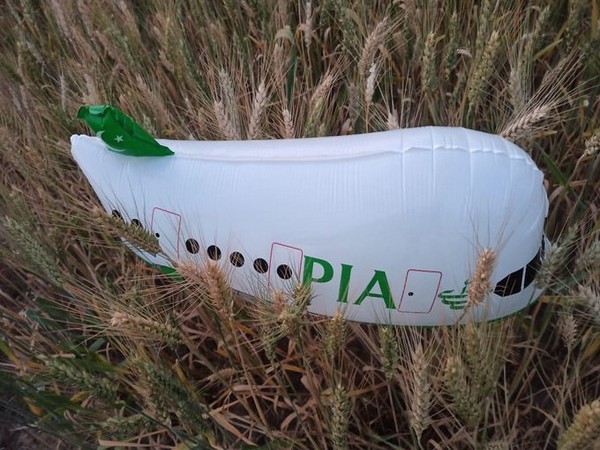 The aircraft shaped balloon recovered by police. 