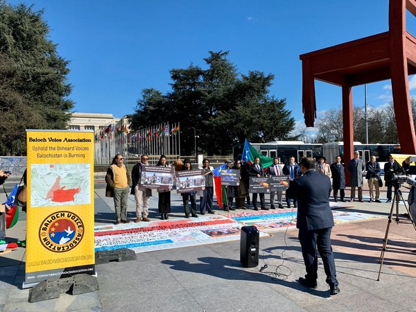 Protest outside United Nations Human Rights Council by Baloch activists in March