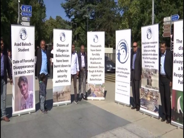 Baloch and Sindhi activists on Friday gathered at Broken Chair in front of the UN office