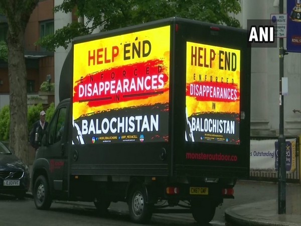 A mini-truck with a digital poster displaying an anti-Pakistan slogan was spotted outside the Lords Cricket Stadium on Sunday