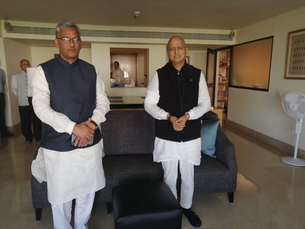 Uttarakhand Chief Minister Trivendra Singh Rawat with Rajya Sabha MP Anil Baluni. 