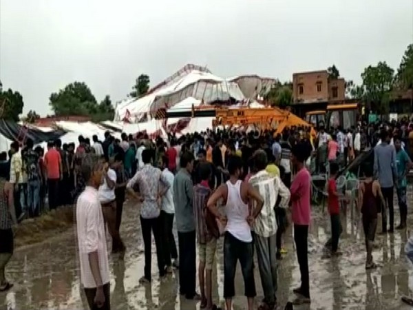 A view of the site in Barmer where 'pandaal' collapsed. Photo/ANI