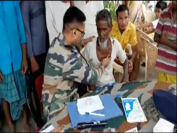 Visuals from relief camps set up by the Indian Army in Barpeta on Monday. Photo/ANI