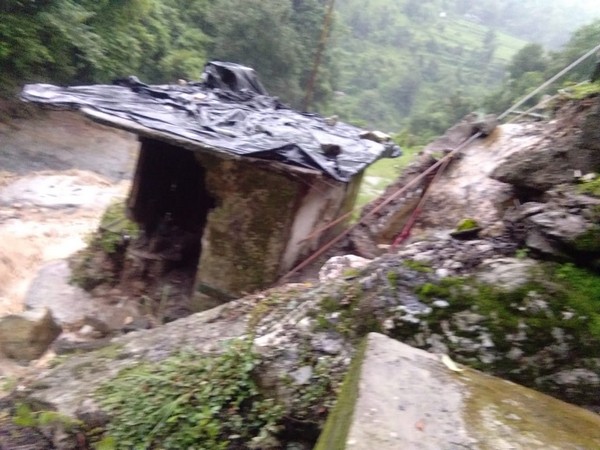 Cloudburst triggers bridge collapse as rain wreaks havoc in Chamoli [Photo/ANI]