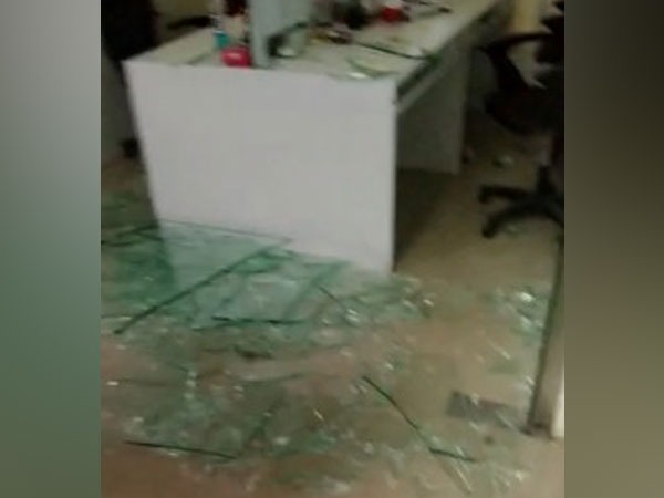 Visuals from the vandalised office of the Mumbai firm (ANI)