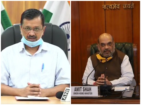 Delhi CM Arvind Kejriwal (left) Union Home Minister Amit Shah (right)