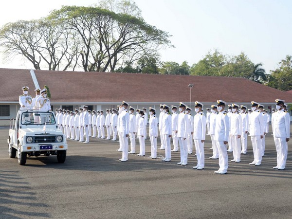 Flag Officer Commanding-in-Chief (FOC-in-C) SNC, Vice Admiral AK Chawla, reviews the parade at the naval base in Kochi