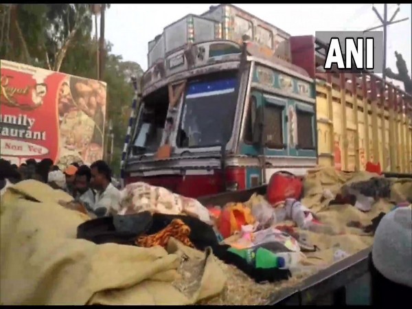 Visual of accident site in Uttar Pradesh's Moradabad (Photo/ANI)