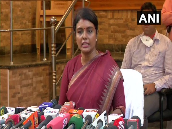 Tamil Nadu Health Secretary Beela Rajesh addressing a press conference in Chennai on Friday. Photo/ANI