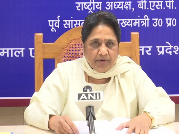 BSP chief Mayawati talking to ANI on Monday at Lucknow