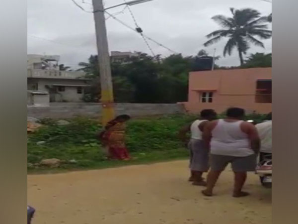 Visuals of the woman tied to pole in Kodigehalli, Karnataka.
