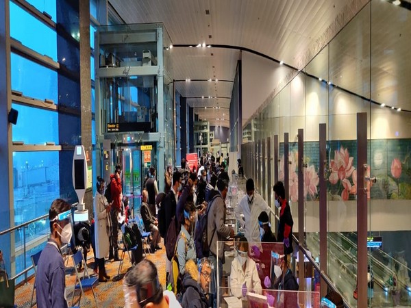 The first flight from London arrived at Bengaluru. (Photo/ ANI)