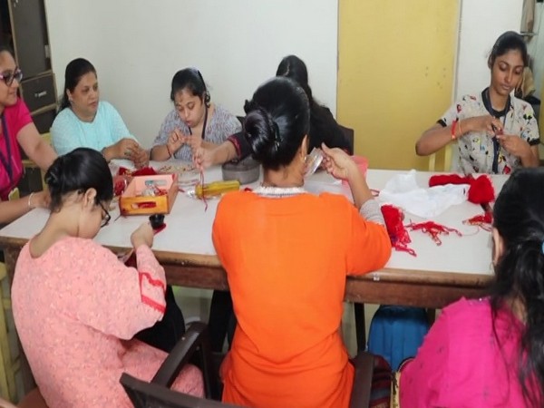 Divyang children making Rakhi for army personnel (Photo/ANI)