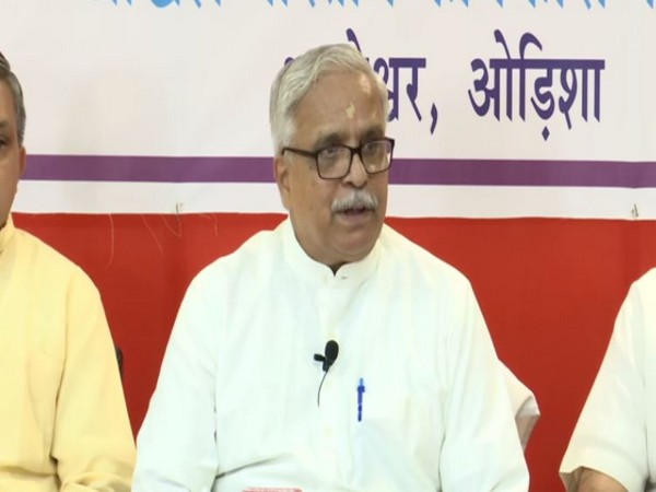 Bhaiyaji Joshi of RSS addresses a press conferance in Odisha on Friday. [Photo/ANI]