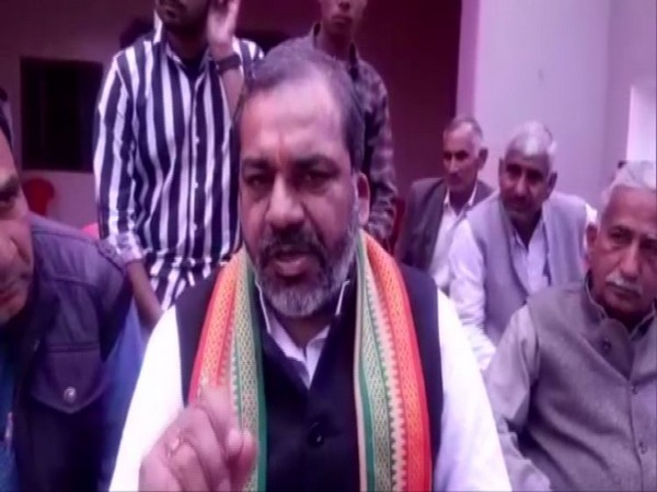 Uttar Pradesh Minister Sunil Bharala speaking to reporters in Baghpat on Sunday. Photo/ANI