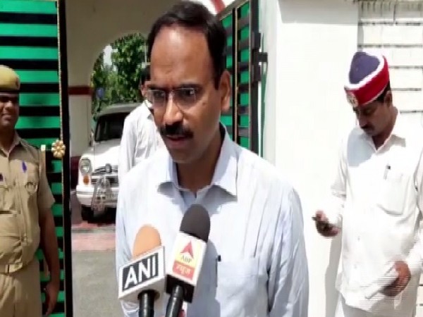 District Magistrate of Ballia Bhawani Singh Khagraut speaking to media on Tuesday. 