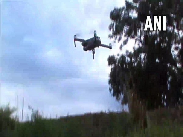Security forces deploy a drone to conduct a search operation after villagers from Mangu Chak village of Samba informed police about spotting a drone in the area (Photo/ANI)