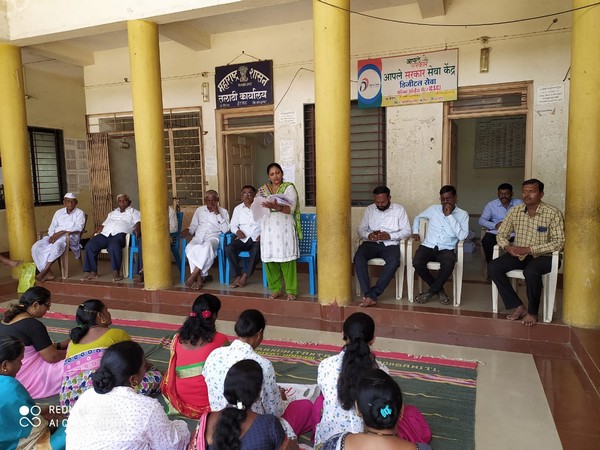Gram Panchayat meeting the Herwad village in Shirol Tahseel of Kolhapur district. (ANI/photo)