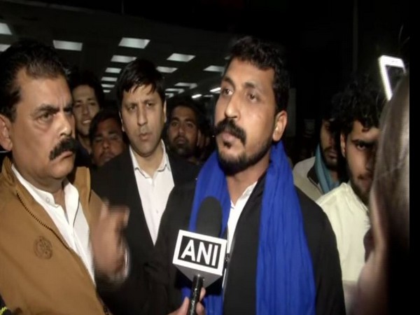 Chandrashekhar Azad speaking to ANI in New Delhi on Thursday. Photo/ANI