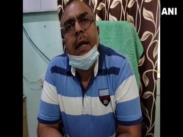 SP manoj Singh speaking to reporter on Tuesday. 