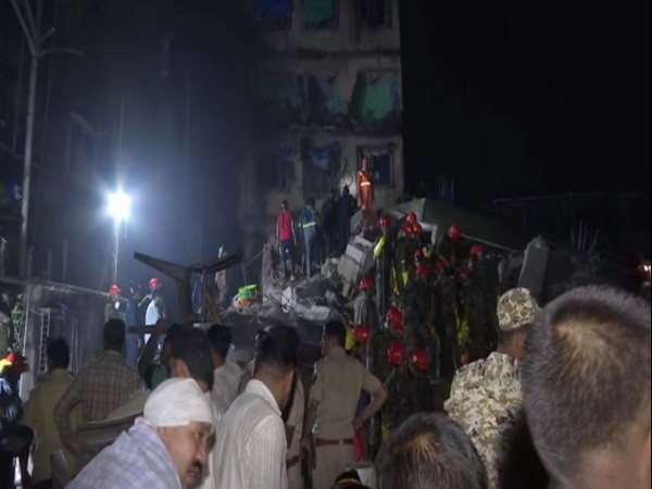 One person died in a building collapse incident in Bhiwandi, Maharashtra, on Saturday. (Photo/ANI)