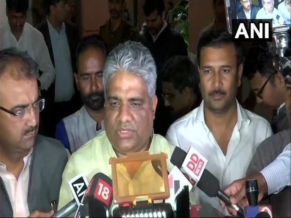 BJP general secretary Bhupender Yadav speaking to the media on Friday in New Delhi.