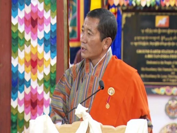 Bhutanese Prime Minister Lotay Tshering speaking during a joint press conference with PM Modi on Saturday