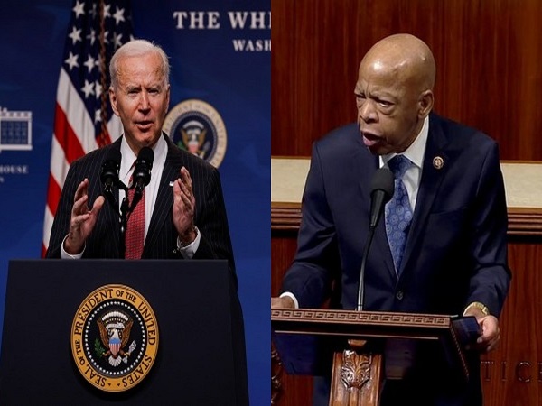 US President Joe Biden and US Congressman John Lewis